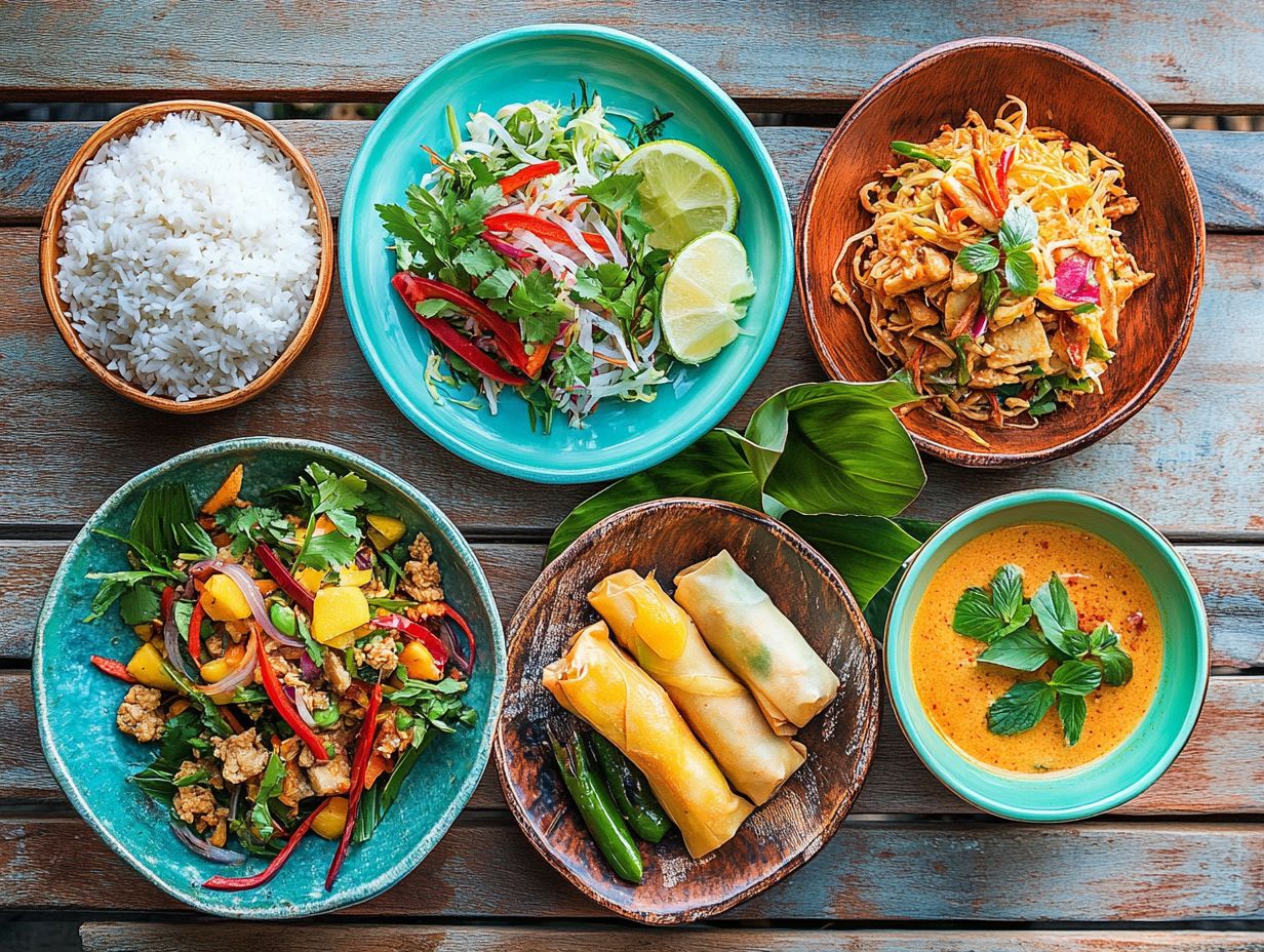 Delicious Thai street food collage