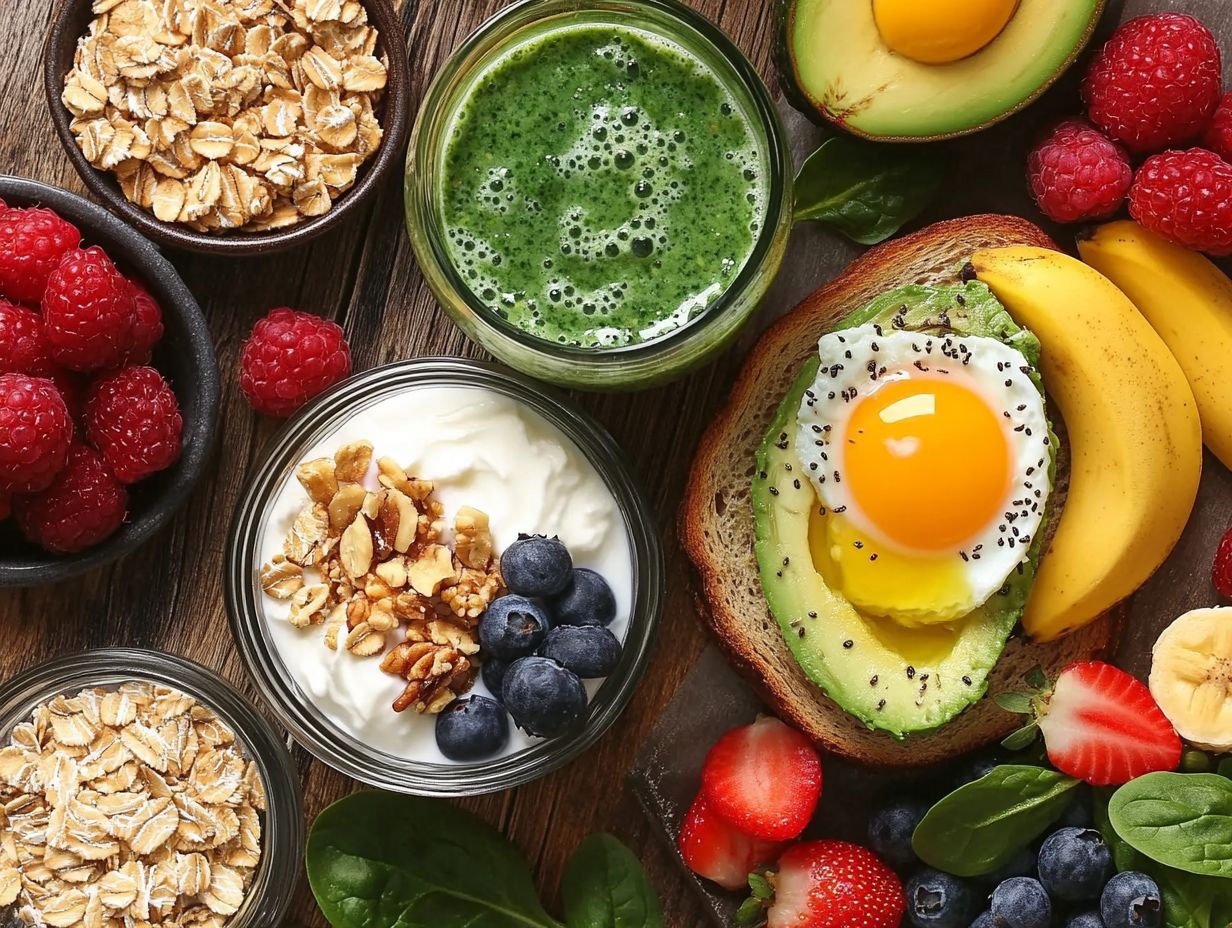 A selection of nutritious breakfast options on a table