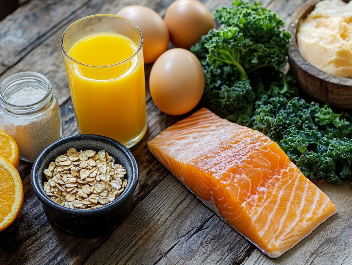 Variety of food sources rich in Vitamin D