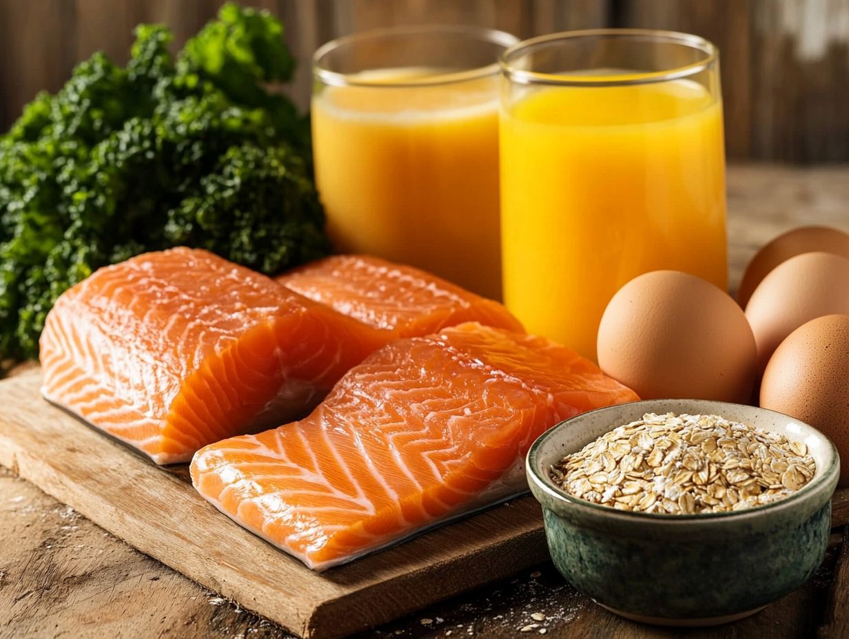 Salmon and fortified foods rich in vitamin D