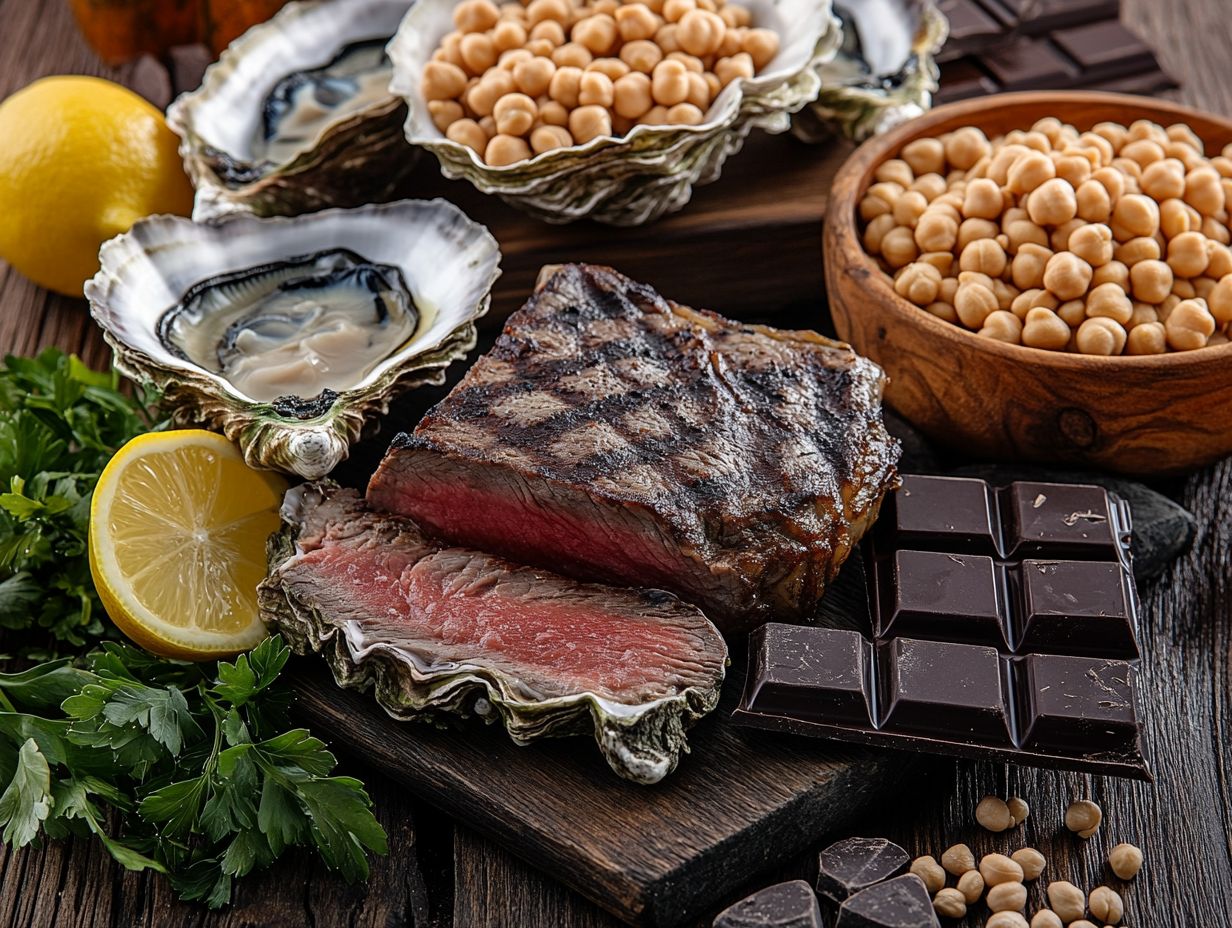 Get your daily dose of zinc with these 5 foods: Oysters, beef, pumpkin seeds, chickpeas, and yogurt.