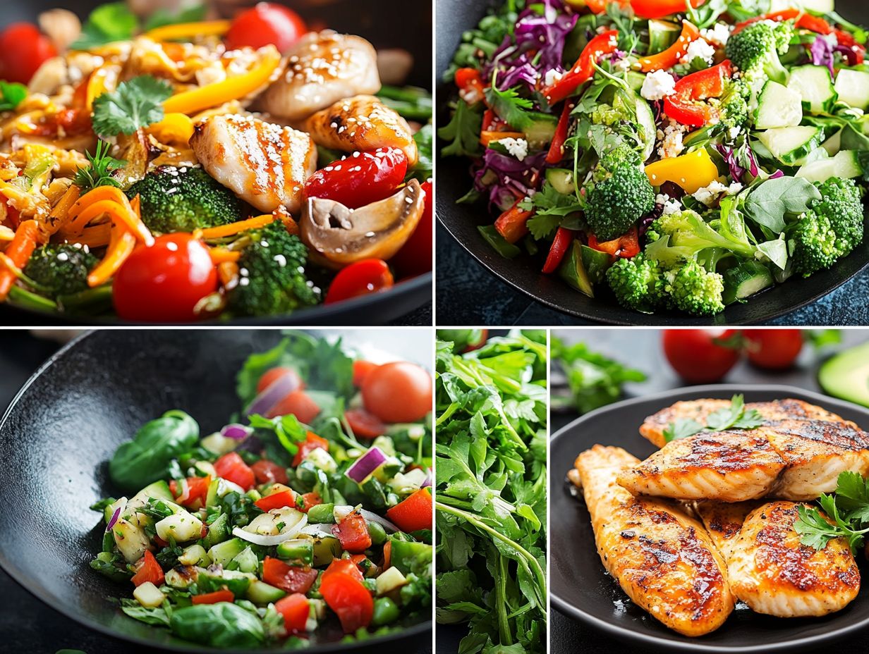 Colorful stir-fried vegetables in a pan.