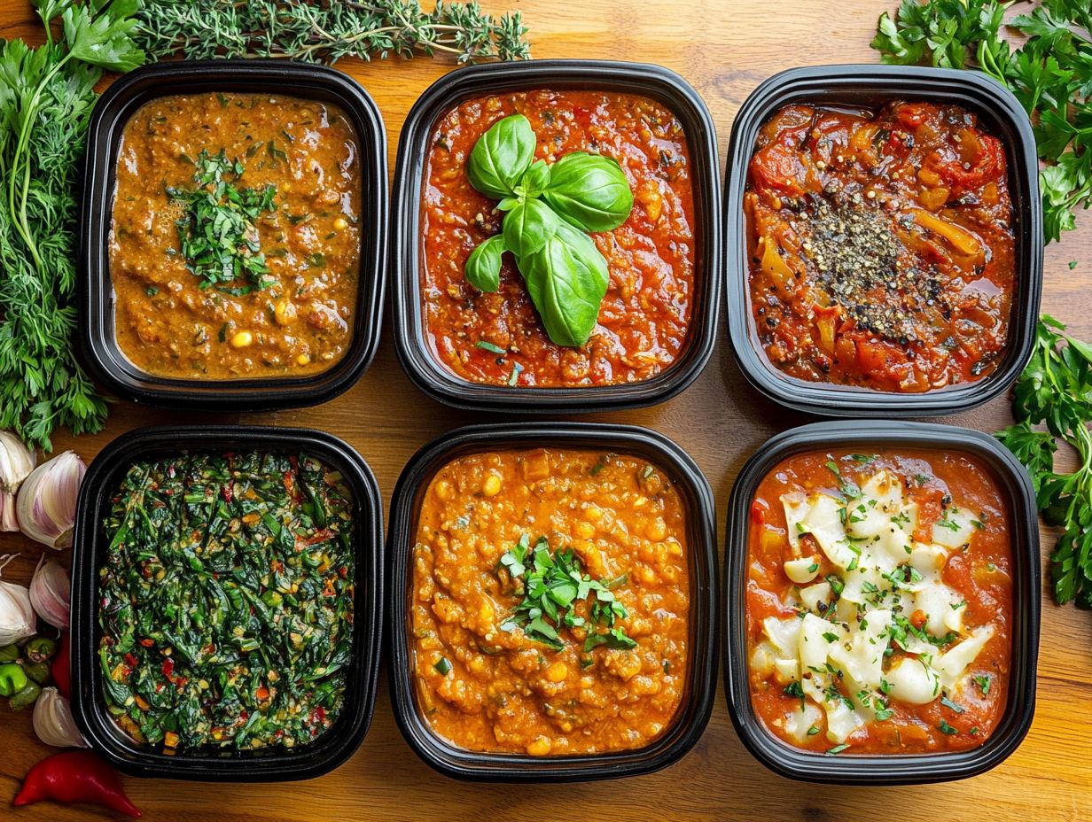 Image showing meal prep options for a low-FODMAP diet.