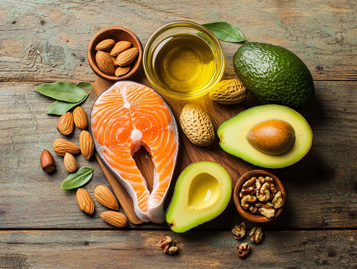 Graphic showing key takeaways about healthy fats.