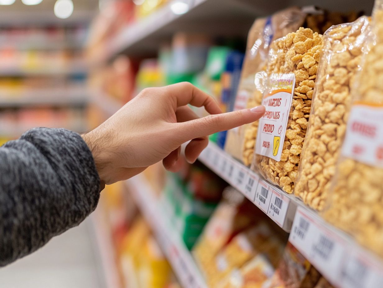 A diagram showing how to identify hidden ingredients in food labels