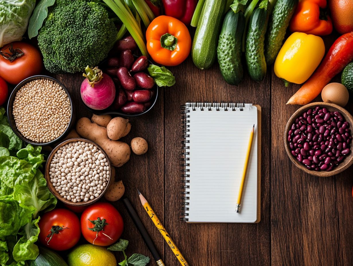 A colorful plate of sustainable foods