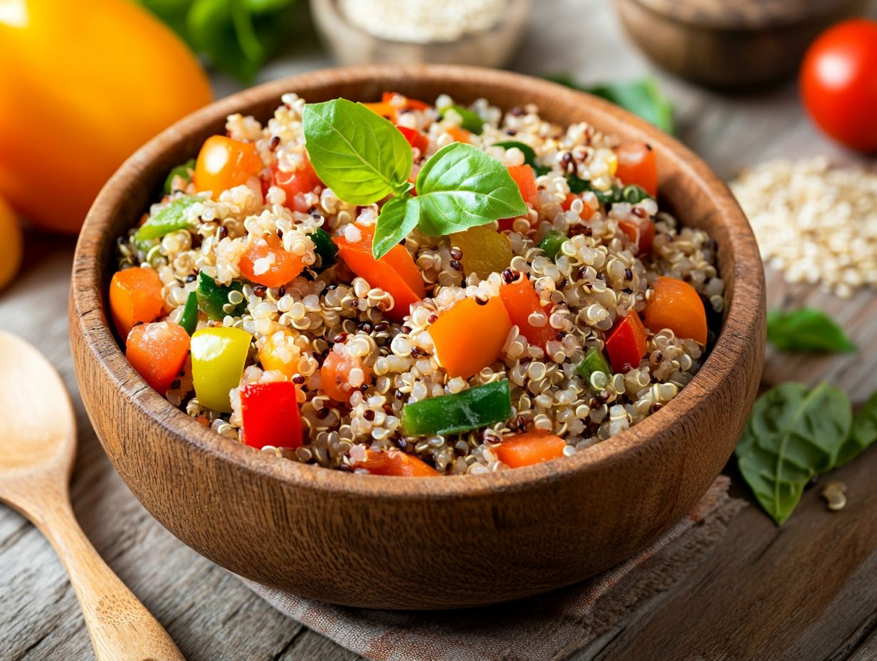 Illustration showing various whole grains