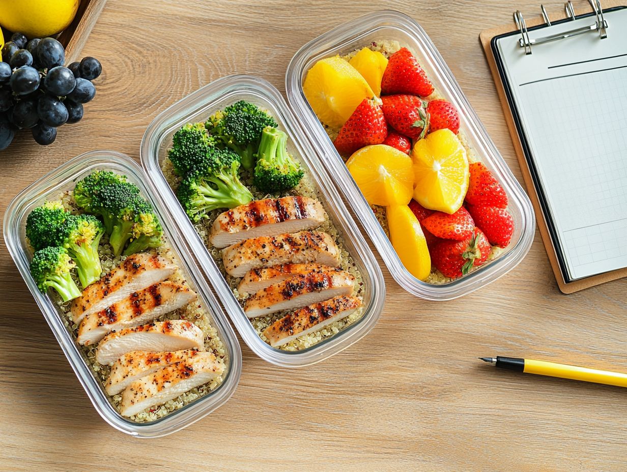 A colorful display of healthy meal options