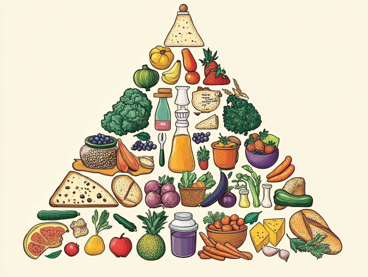 Diagram of Food Pyramid Tips for Healthy Eating