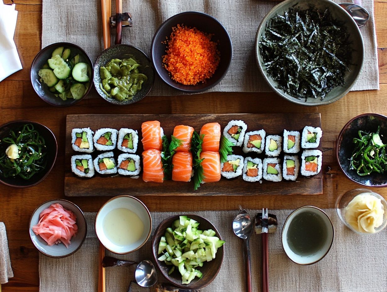 A colorful display of Mediterranean and Japanese foods promoting health.