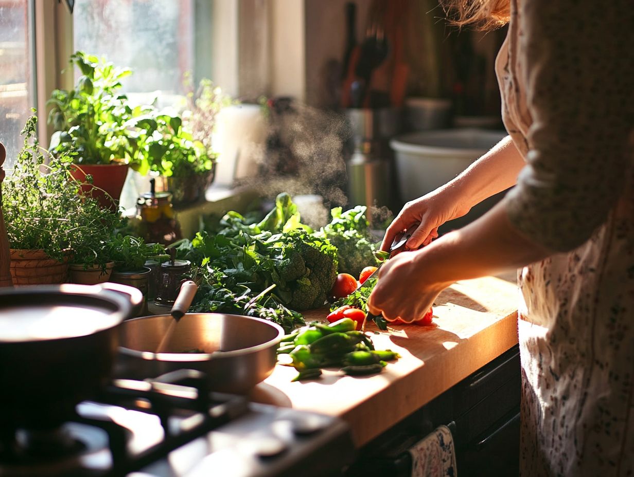 A joyful family cooking together at home