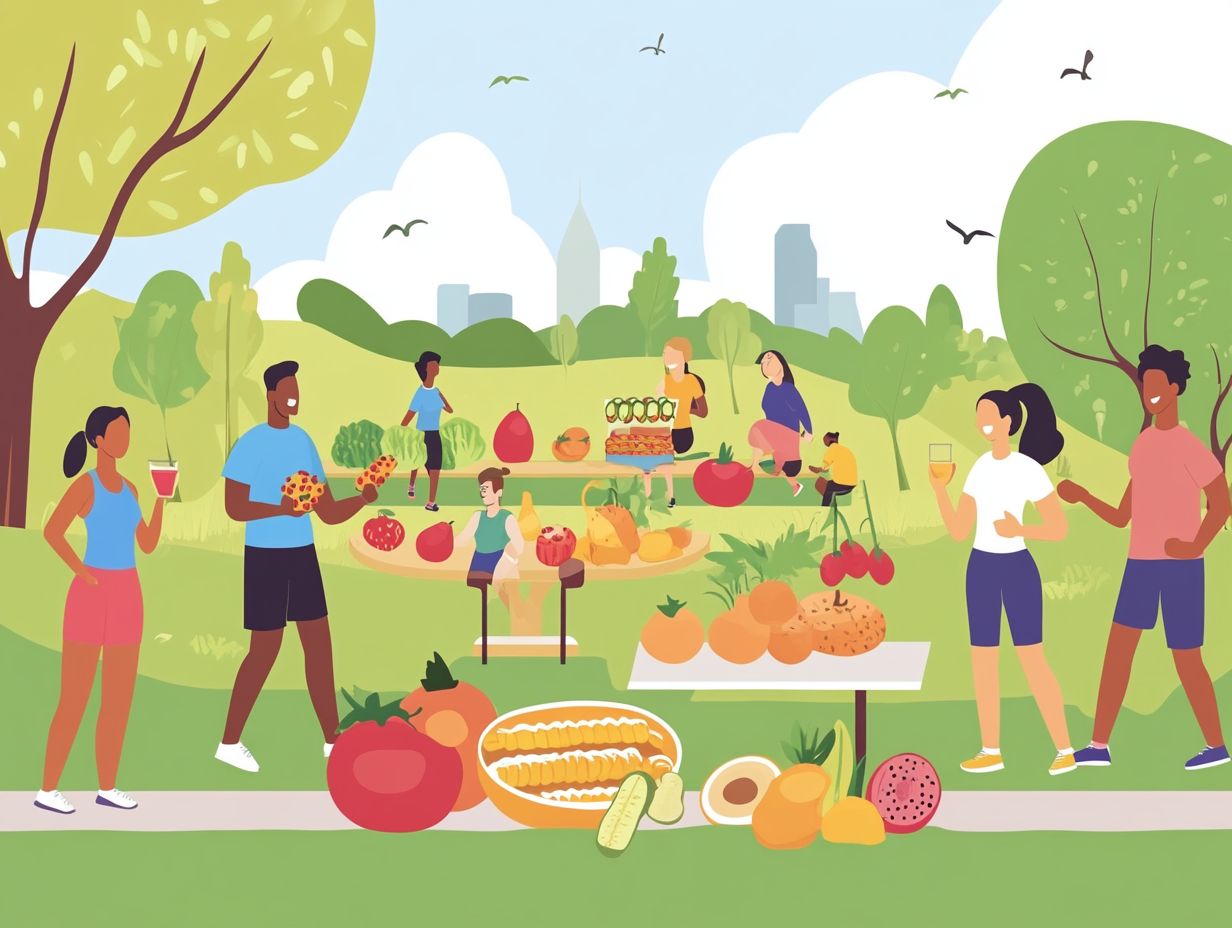 Visual representation of integrating physical activity with dietary guidelines for a healthy lifestyle