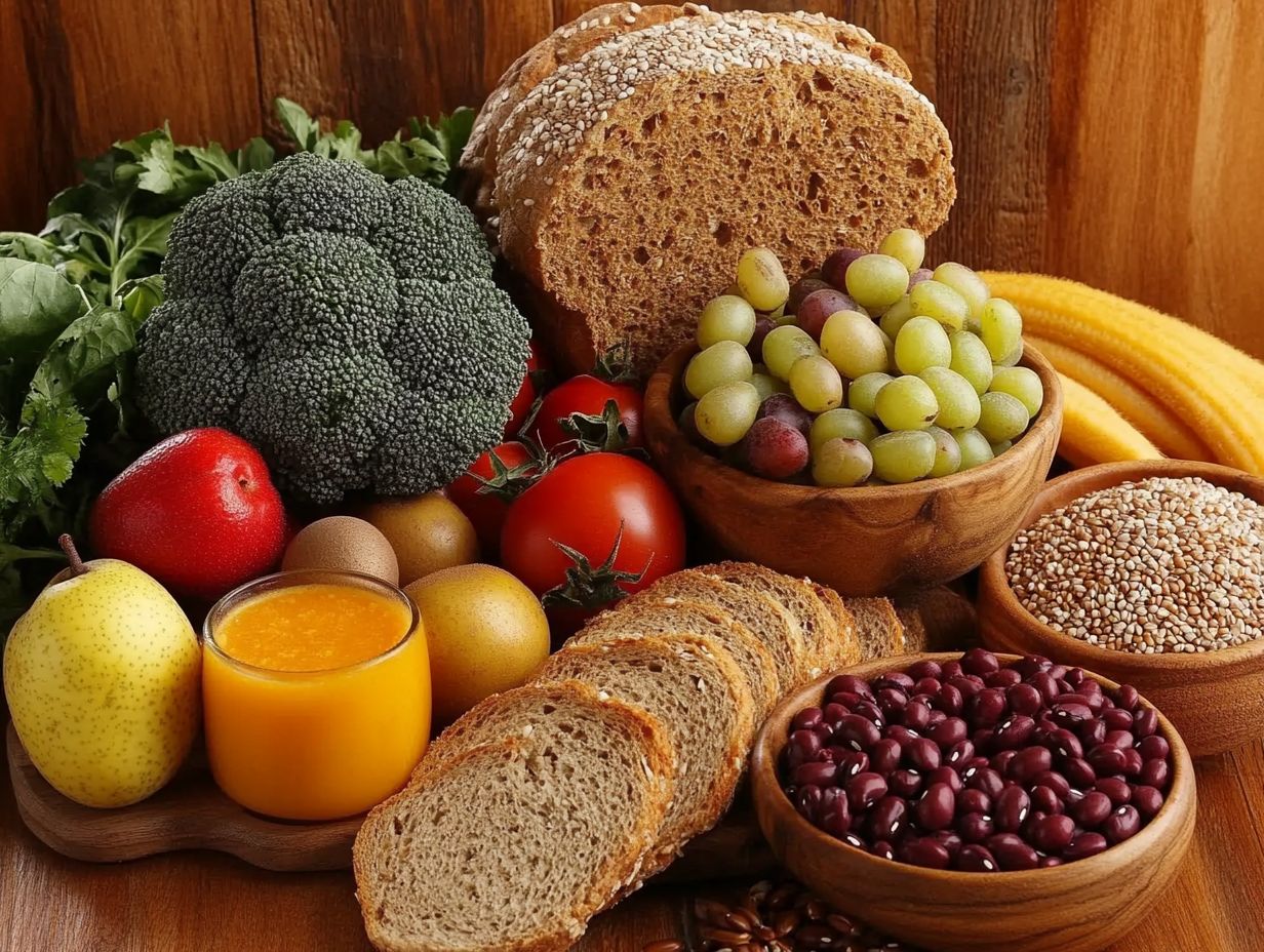 A colorful plate of fiber-rich foods