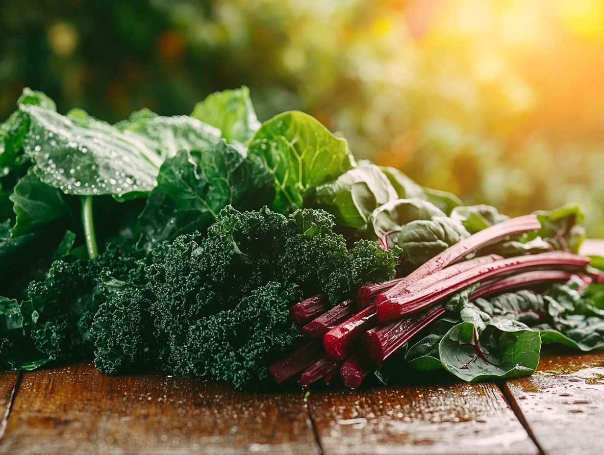 A variety of dark leafy greens