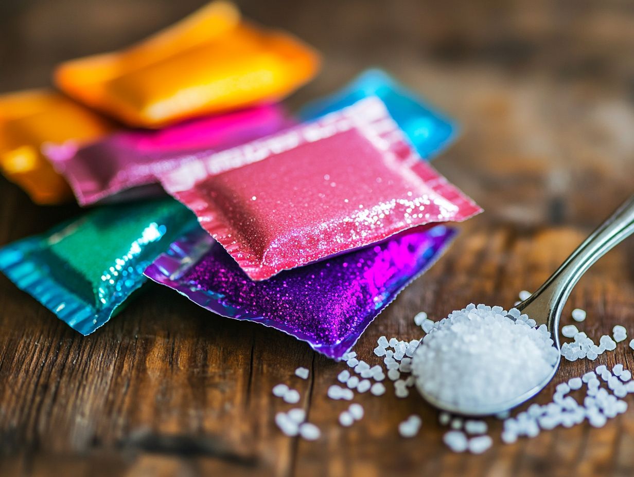 A visual representation of the benefits and risks of artificial sweeteners