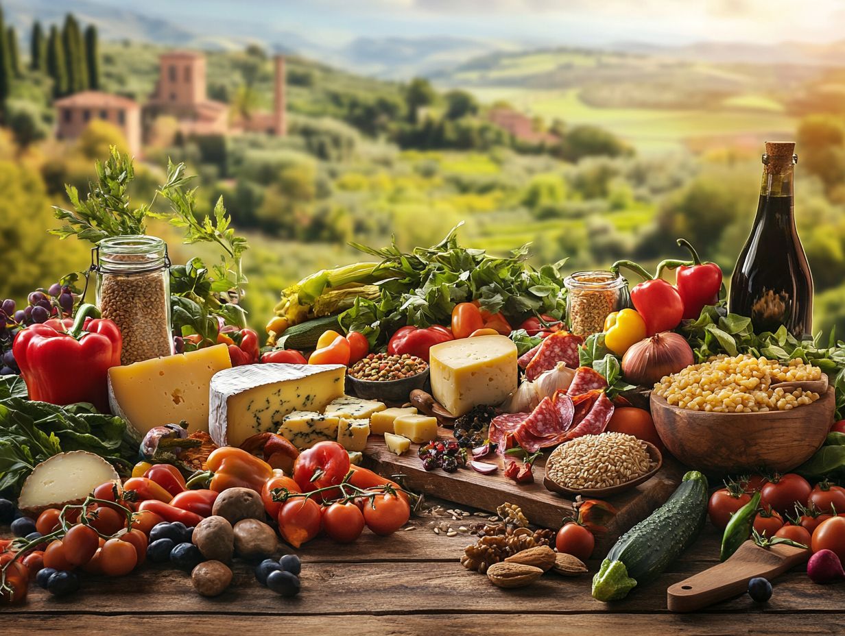 A variety of nutrient-rich local foods available at Whole Foods Market in Italy.