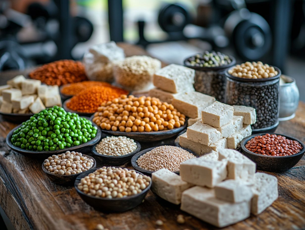 A variety of plant-based protein sources for bodybuilders