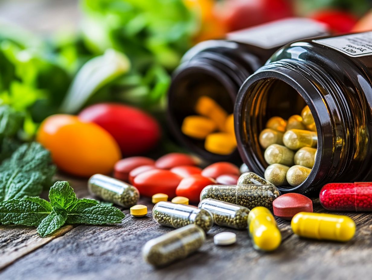 Assorted Herbal Supplements on a wooden table